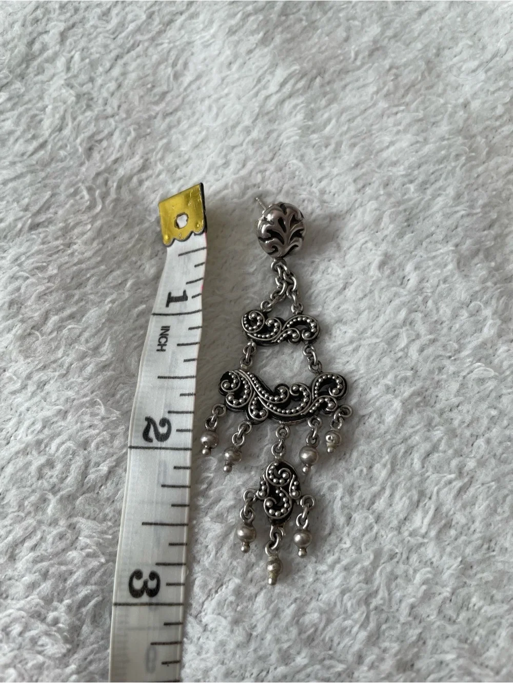 Vintage Lois Hill 925 Sterling Silver Filigree Dangle Earrings